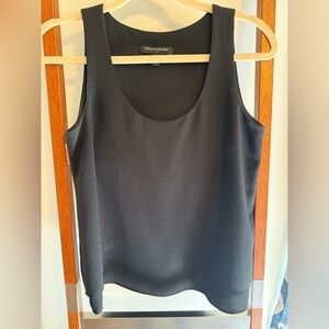 Banana Republic Black Scoop Neck Crepe Tank Top